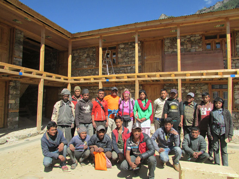 Nepal Schulgebäude im Bau